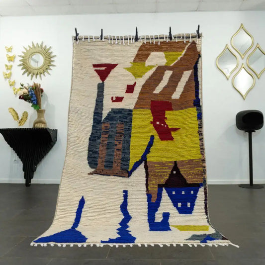 Tapis berbere fait main – Pièce unique en laine naturelle du Maroc - BERB