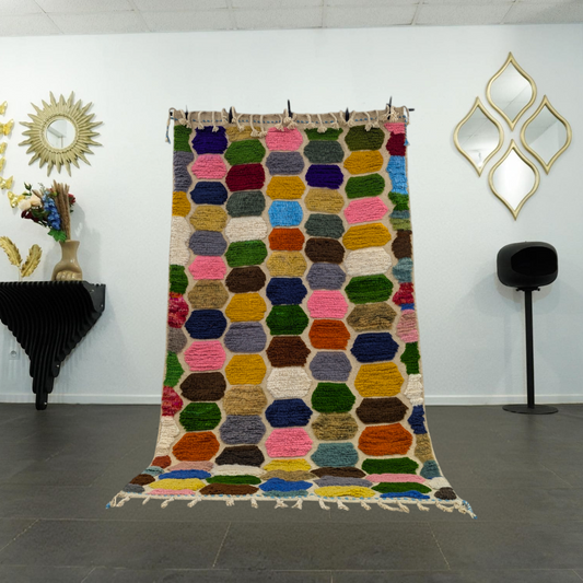 Berber - Tapis - 274 cm - 150 cm - Design Multicolore - Tapis Berbère Authentique - Artisanat Marocain Direct | Berb.fr