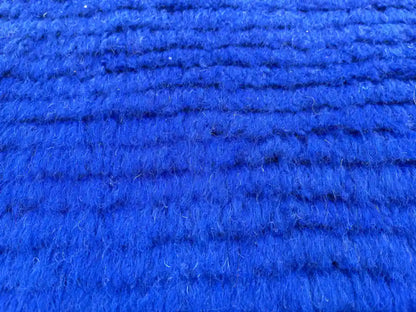 Tapis Beni Ouarain en laine naturelle bleu authentique, fait main