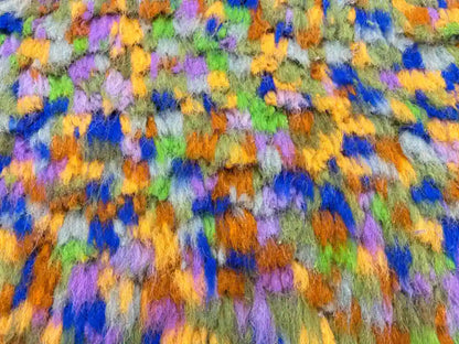 Tapis Azilal multicolore en laine naturelle, fait main au Maroc