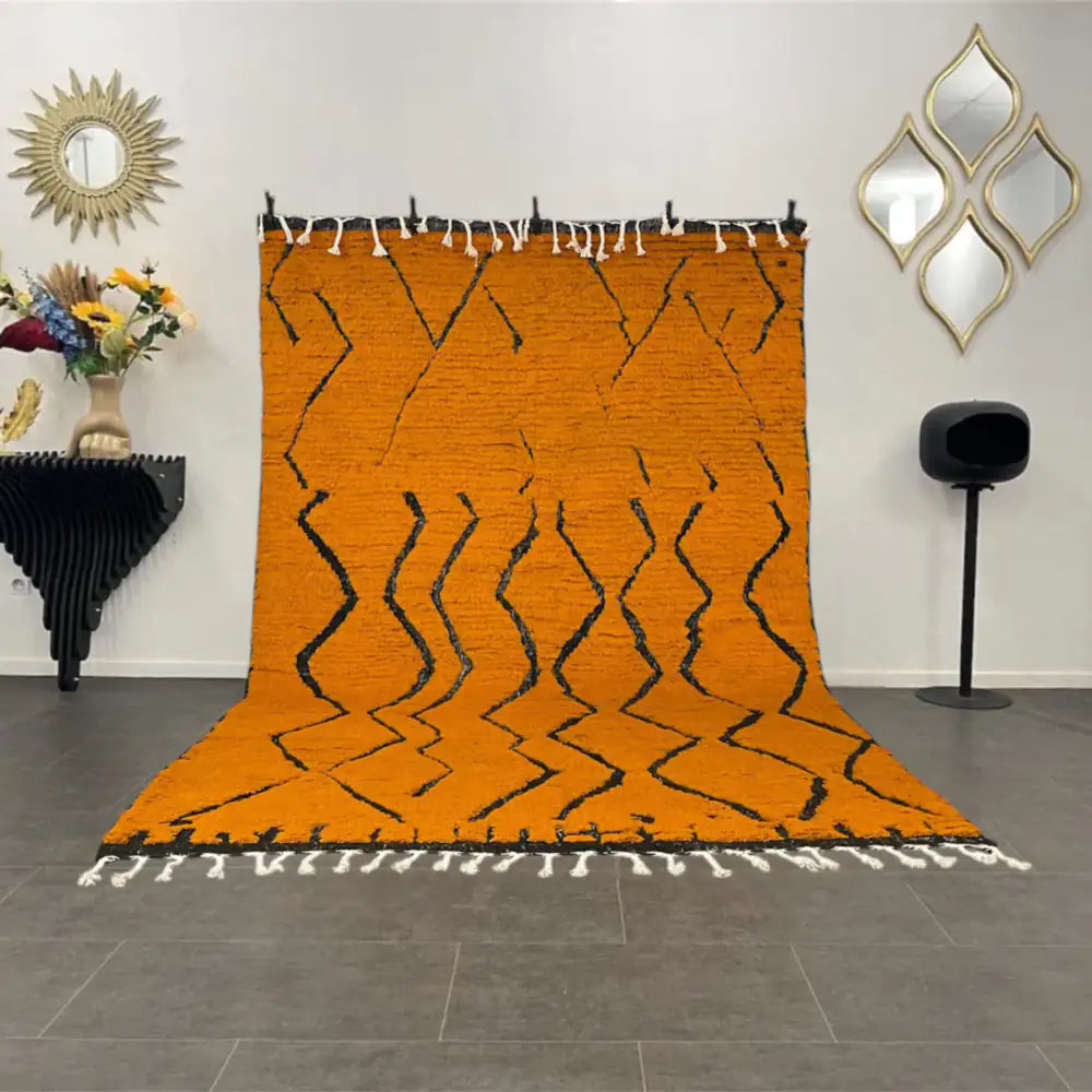 Tapis berbère Beni Ouarain en laine naturelle, fait main au Maroc