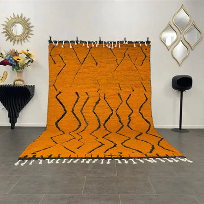 Tapis berbère Beni Ouarain en laine naturelle, fait main au Maroc