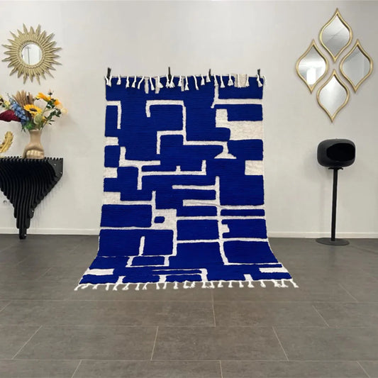 Tapis Beni Ouarain fait main, unique en laine naturelle