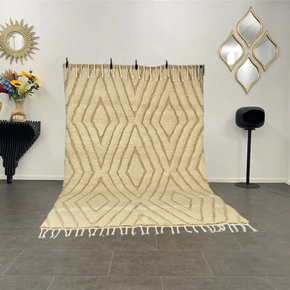 Tapis Beni Ouarain fait main, artisanat du Haut Atlas marocain