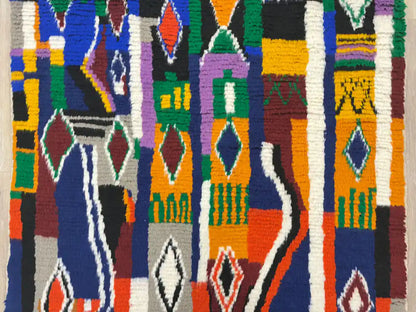 Tapis berbère Azilal fait main en laine pure du Maroc