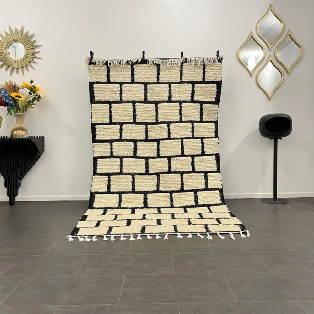 Tapis berbère Beni Ouarain – géométrique – laine naturelle - BERB