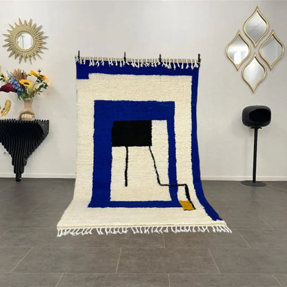 Tapis berbère en laine Beni Ouarain tissé main au Maroc