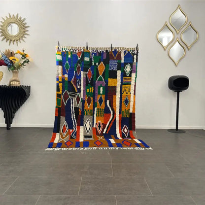 Tapis berbère Azilal fait main en laine pure du Maroc