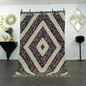 Tapis marocain moderne avec grand losange multicolore, style contemporain, tissé main au Maroc