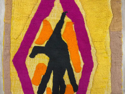 Texture de la laine d’un tapis berbère fait main