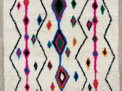 Texture de la laine d’un tapis berbère unique, fait main