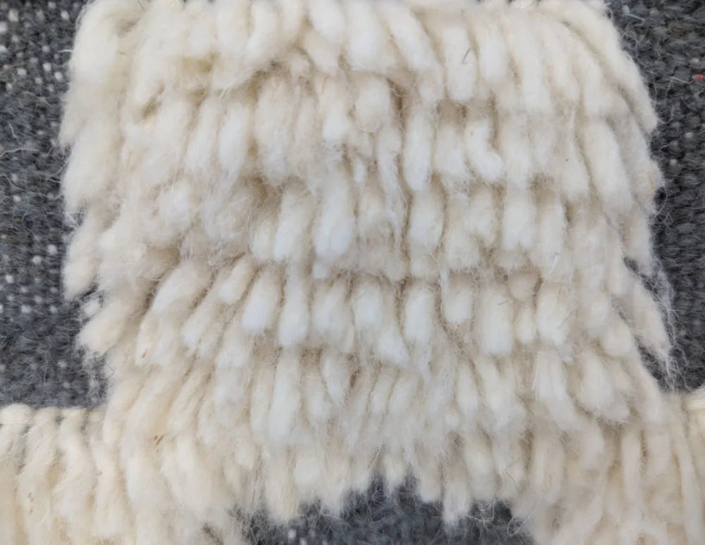 Tapis berbère Beni Ouarain – Laine naturelle – Noir et blanc - BERB